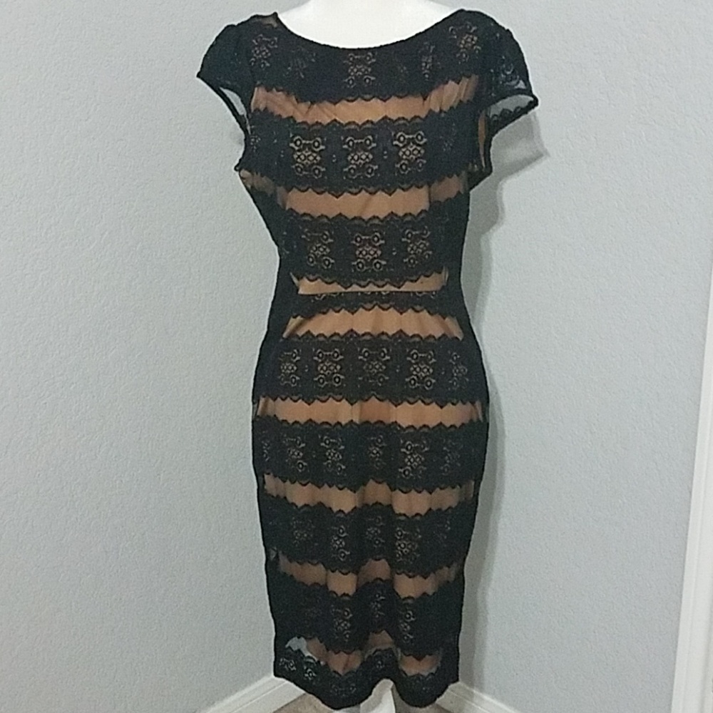 Black Lace Midi Dress